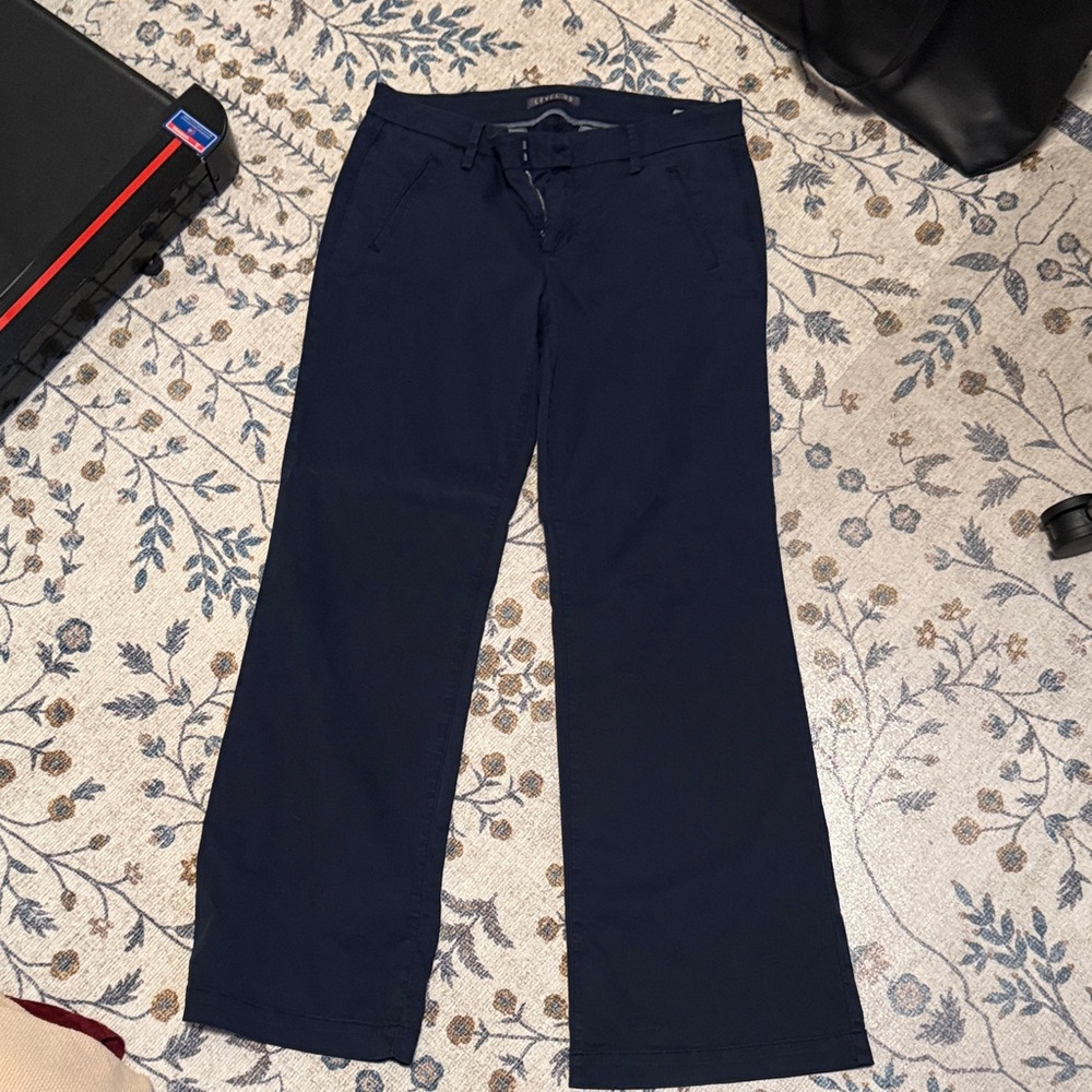 Level 99 Dark Navy Straight Crop Pants